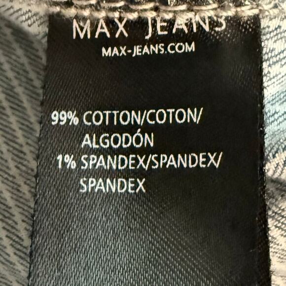 Max Jeans Blue White Striped Denim Trucker Jacket Women’s Medium Casual - Picture 7 of 10